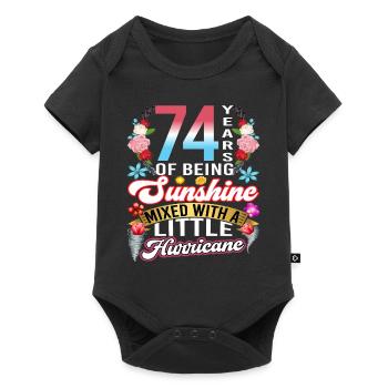 74 years of sunshine mixed with a small - Baby Premium short-sleeve bodysuit - black - Front