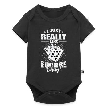 J’aime vraiment Euchre D’accord? Jeu de cartes - Body à manches courtes Premium Bébé - noir - Devant