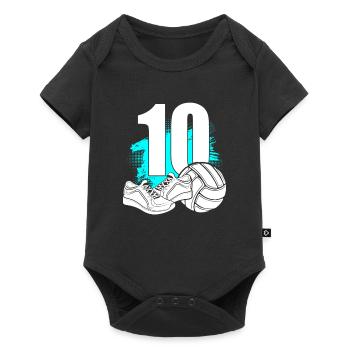 Volleyball 10 years old Volleyball 10th birthday - Baby Premium short-sleeve bodysuit - black - Front