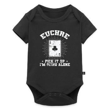 Euchre Pick it up I'm going alone card game - Baby Premium short-sleeve bodysuit - black - Front