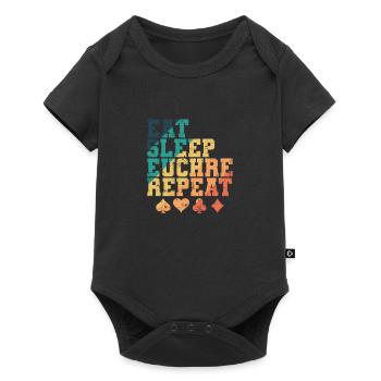 Manger dormir Euchre Répéter les cartes de jeu de cartes - Body à manches courtes Premium Bébé - noir - Devant