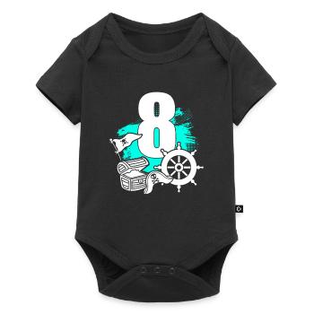 Pirate 8 year old pirates treasure 8th birthday - Baby Premium short-sleeve bodysuit - black - Front