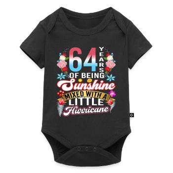 64 Jahre Sonnenschein Gemischt Mit Kleinem - Baby Premium Kurzarmbody - Schwarz - Vorne