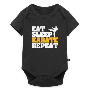 Eat Sleep Karate Repeat Funny Martial Arts - Baby Premium short-sleeve bodysuit - black - Front