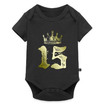 15 Couronne numérique - Body à manches courtes Premium Bébé - noir - Devant