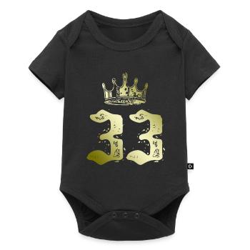 33 Couronne numérique - Body à manches courtes Premium Bébé - noir - Devant