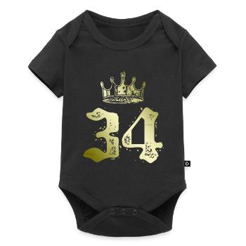34 Couronne numérique - Body à manches courtes Premium Bébé - noir - Devant