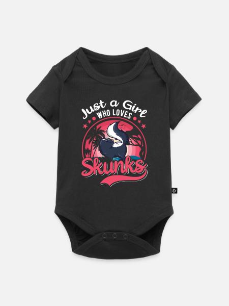 Stinktier Mädchen Skunk - Baby Premium Kurzarmbody - Schwarz
