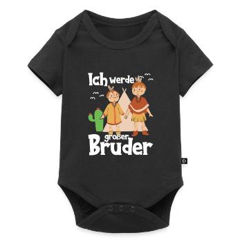 Werde großer Bruder Indianer Geschenkidee - Baby Premium Kurzarmbody - Schwarz - Vorne