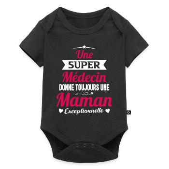 Médecin fête des mères future maman métier - Body à manches courtes Premium Bébé - noir - Devant