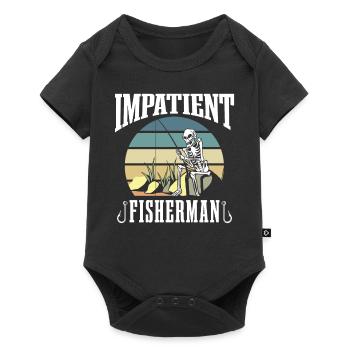Impatient Fisherman Angler Fishing Fishing - Baby Premium short-sleeve bodysuit - black - Front