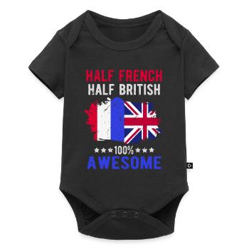 Half French Half British - Baby Premium short-sleeve bodysuit - black - Front