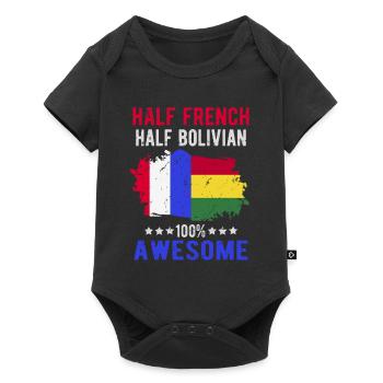 Half French Half Bolivian - Baby Premium short-sleeve bodysuit - black - Front