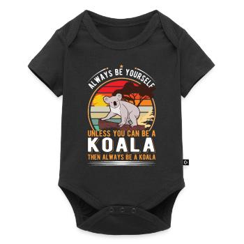 Koala Koalabär - Baby Premium Kurzarmbody - Schwarz - Vorne