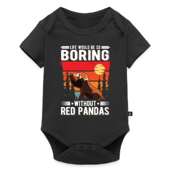 Panda Rouge Cadeau Panda Rouge - Body à manches courtes Premium Bébé - noir - Devant