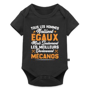 Les Hommes Naissent Egaux - Les Meilleurs Mécanos - Body à manches courtes Premium Bébé - noir - Devant