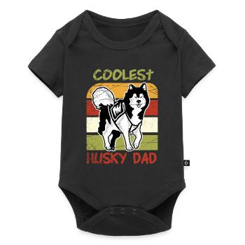 Husky Dog Blue Eyes Dog Owner Huskydad - Baby Premium short-sleeve bodysuit - black - Front