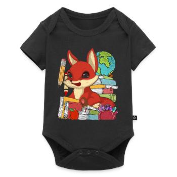 Enrolment Animal Gift Primary School Fuchs - Baby Premium short-sleeve bodysuit - black - Front
