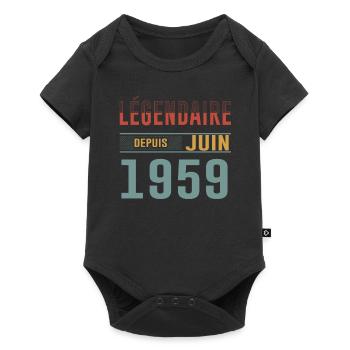 Légendaire Depuis Juin 1959 Anniversaire Cadeau - Body à manches courtes Premium Bébé - noir - Devant