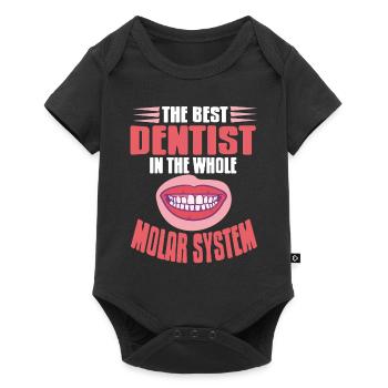 Le meilleur dentiste de tout le système molaire présent - Body à manches courtes Premium Bébé - noir - Devant