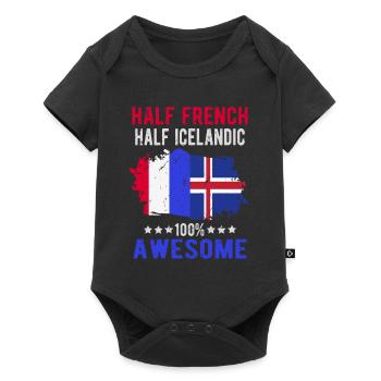 Moitié Français moitié islandais - Body à manches courtes Premium Bébé - noir - Devant