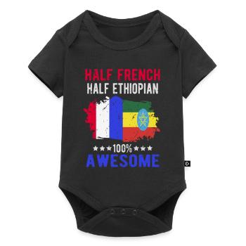 Moitié Français moitié éthiopien - Body à manches courtes Premium Bébé - noir - Devant