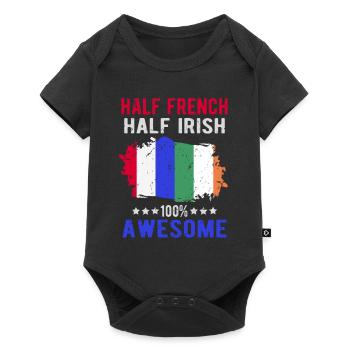 Moitié Français moitié irlandais - Body à manches courtes Premium Bébé - noir - Devant