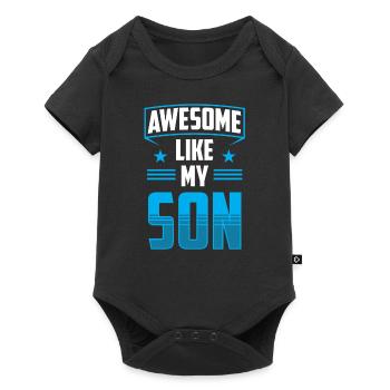 Fantastisch Wie Mein Sohn Sprüche Papi Papa Vater - Baby Premium Kurzarmbody - Schwarz - Vorne