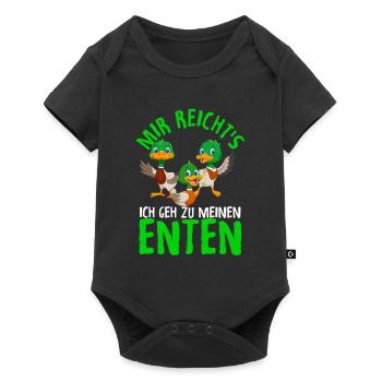 Mir reichts ich geh zu meinen Enten Entenzüchter S - Baby Premium Kurzarmbody - Schwarz - Vorne