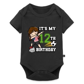 Football girl It's my 12th birthday - Baby Premium short-sleeve bodysuit - black - Front