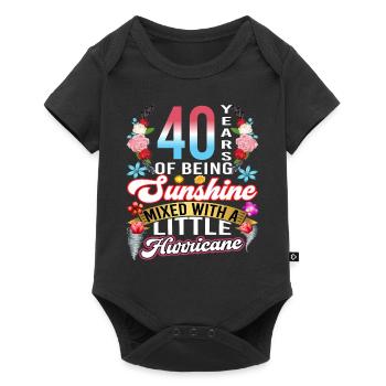 40 ans de soleil mélangés à un petit - Body à manches courtes Premium Bébé - noir - Devant