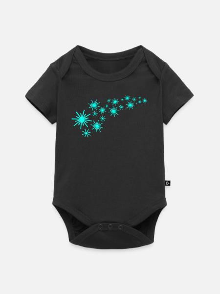 Sternenstaub Mintgrünes Design - Baby Premium Kurzarmbody - Schwarz