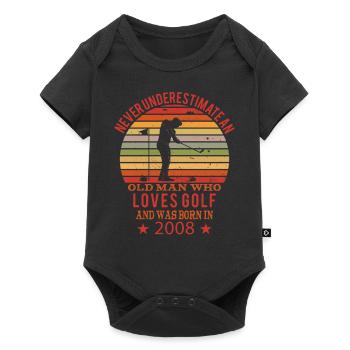 Golfer Golfer Born 2008 Birthday - Baby Premium short-sleeve bodysuit - black - Front
