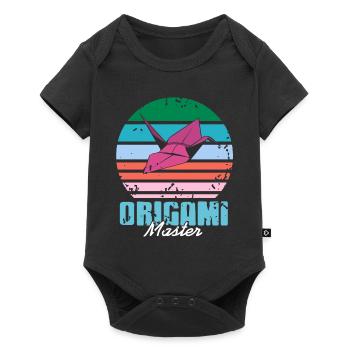 Retro Vintage Origami Master Cool Designs Tea - Baby Premium short-sleeve bodysuit - black - Front