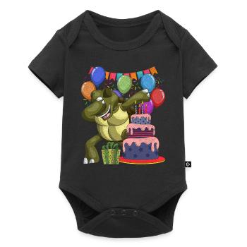 Birthday Animal Gift Dabbing Turtle - Baby Premium short-sleeve bodysuit - black - Front
