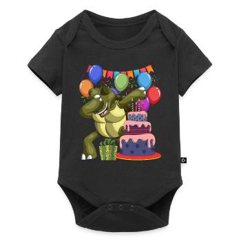 Birthday Party Gift Animal Dabbing Turtle - Baby Premium short-sleeve bodysuit - black - Front