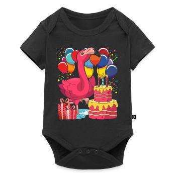 Birthday Party Gift Animal Pink Flamingo - Baby Premium short-sleeve bodysuit - black - Front