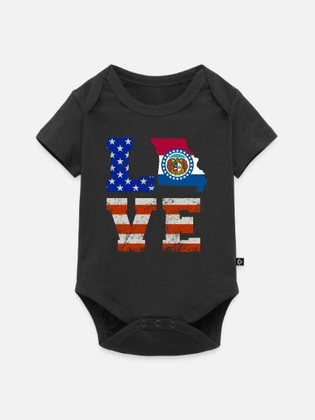 Liebe Missouri geschenk - Baby Premium Kurzarmbody - Schwarz
