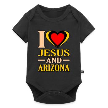 Je cœur Jésus et arizona cadeau - Body à manches courtes Premium Bébé - noir - Devant