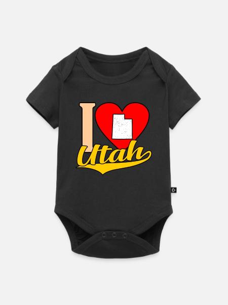 Ich Liebe Utah-geschenk - Baby Premium Kurzarmbody - Schwarz
