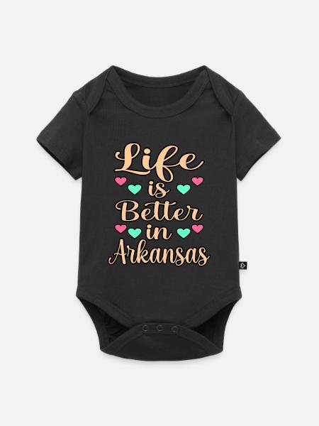 Leben In Arkansas geschenk - Baby Premium Kurzarmbody - Schwarz