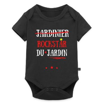 JARDINIER OU LA ROCK STAR DU JARDIN - Body à manches courtes Premium Bébé - noir - Devant