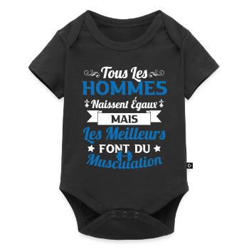 Hommes égaux les meilleurs font de la musculation - Body à manches courtes Premium Bébé - noir - Devant