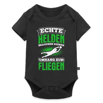 Echte Helden brauchen keinen Umhang zum Fliegen - - Baby Premium Kurzarmbody - Schwarz - Vorne