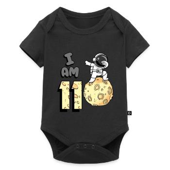 Je suis 11 astronaute spatial Kid Moon Walker 11. - Body à manches courtes Premium Bébé - noir - Devant