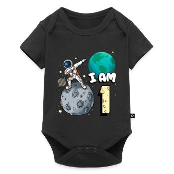 Je suis 1 chambre astronaute enfant Moon Walker 1. - Body à manches courtes Premium Bébé - noir - Devant