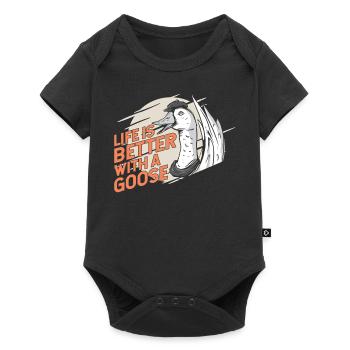 Life Is Better With A Goose Animal Geese - Baby Premium short-sleeve bodysuit - black - Front