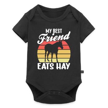 Mein Bester Freund Isst Heu Reiter Pferd Reiten - Baby Premium Kurzarmbody - Schwarz - Vorne