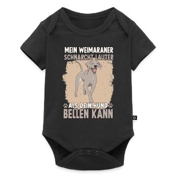 Cooles Hundehalter Motiv Weimaraner Hunde - Baby Premium Kurzarmbody - Schwarz - Vorne