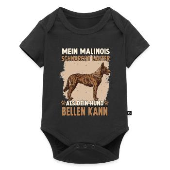Lustiges Malinois Motiv Belgischer Schäferhund - Baby Premium Kurzarmbody - Schwarz - Vorne